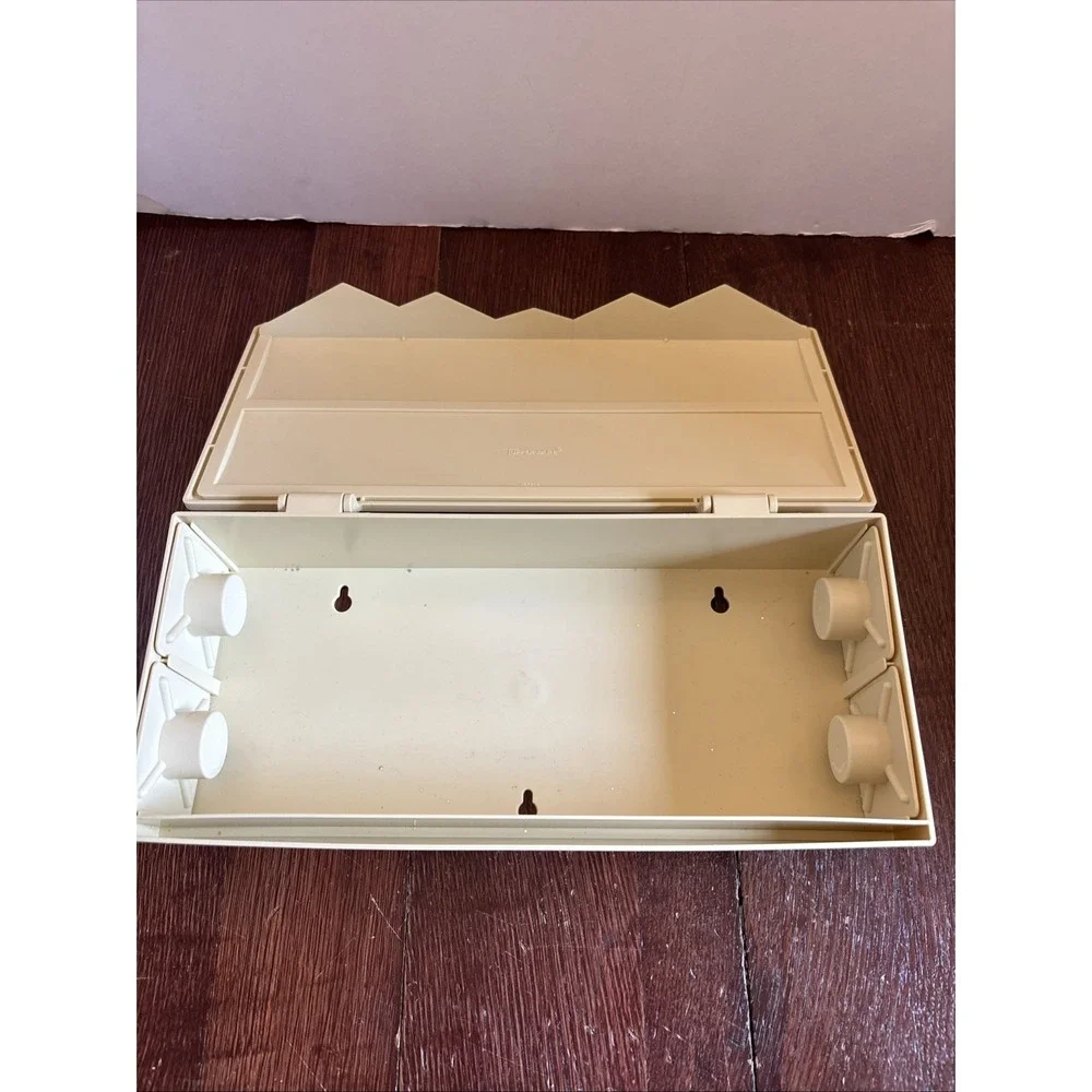 Vintage Tupperware #1572 Wax Paper Foil Wall Dispenser Holder‎ Almond
